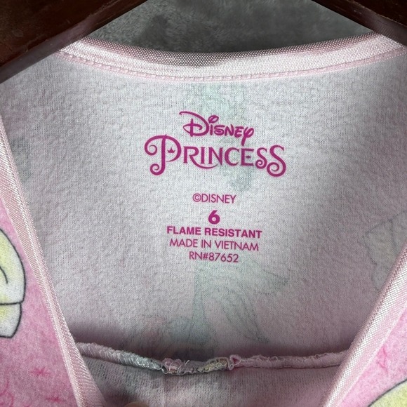 Disney Princess Pink Nightgown Long Sleeve Girls Size 6 Flame Resistant - Picture 3 of 4